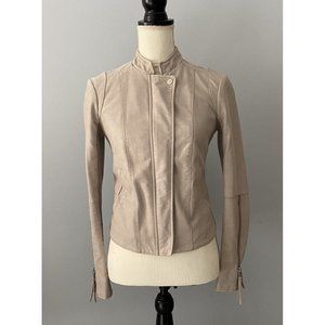 Free People Vegan Leather Moto Jacket Zipper Sleeves Blush Pink Women's Size 2